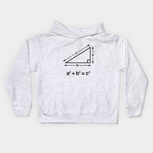 Pythagorean Theorem (Mathematics / Black) Kids Hoodie by MrFaulbaum